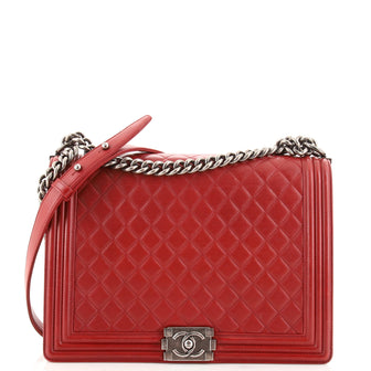 Chanel Boy Flap Bag Quilted Lambskin Large