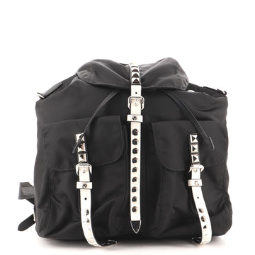 Prada New Vela Backpack Tessuto with Studded Leather