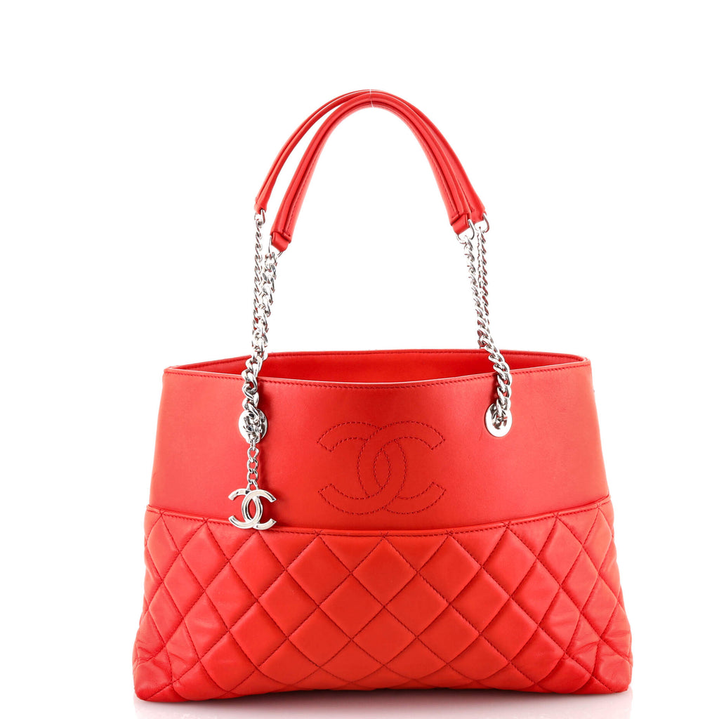 Chanel Urban Delight Chain Tote Quilted Lambskin Medium Red 133336235