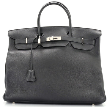 Hermes Birkin Handbag Black Togo with Palladium Hardware 40