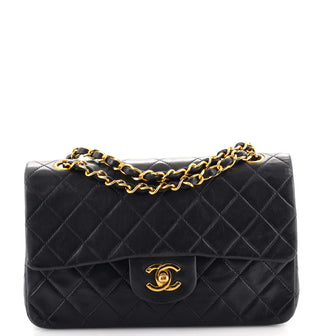 Chanel Vintage Classic Double Flap Bag Quilted Lambskin Small