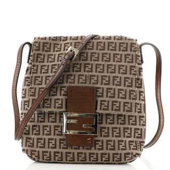 Fendi Vintage Flap Crossbody Bag Zucchino Canvas Small