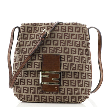 Fendi Vintage Flap Crossbody Bag Zucchino Canvas Small