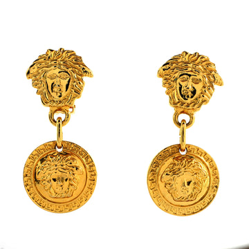 Versace Vintage Medusa Round Clip-On Earrings Metal