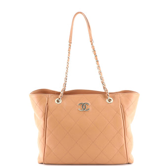 Chanel CC Open Shopping Tote Stitched Leather Large