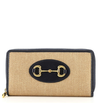 Gucci Horsebit 1955 Zip Around Wallet Canvas with Leather Long