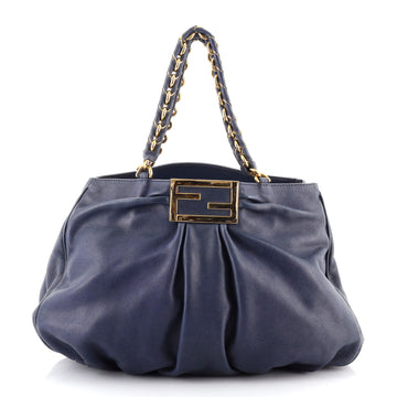 Fendi Mia Tote Pebbled Leather Large