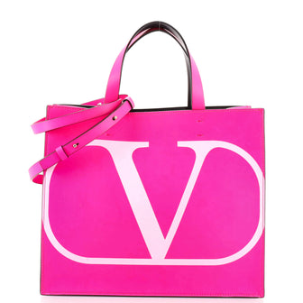 Valentino Vlogo Signature Convertible Tote Printed Leather Small