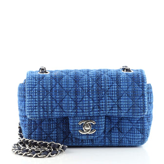 Chanel Classic Single Flap Bag Quilted Tweed Mini