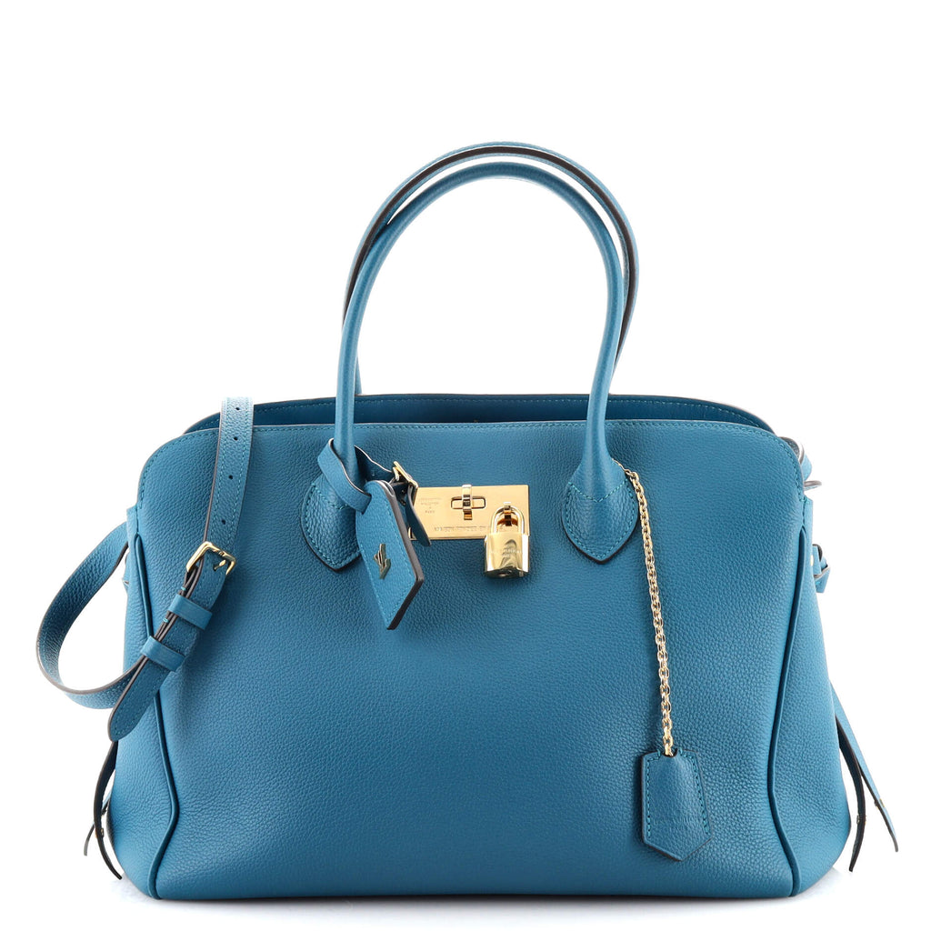 Louis Vuitton Milla Handbag Veau Nuage Calfskin MM Blue 13333664