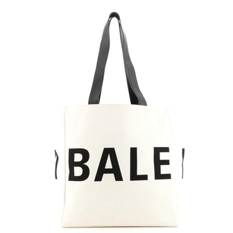 Balenciaga Logo Convertible Shopping Tote Canvas Medium