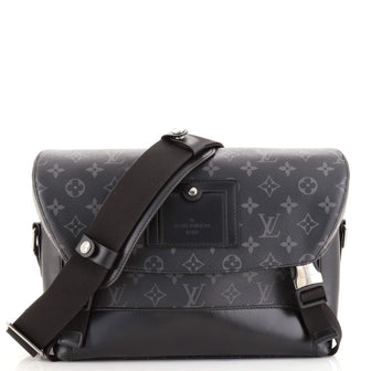 Louis Vuitton Men's Messenger Voyage Pm Shoulder Bag Monogram Eclipse Black  Gray