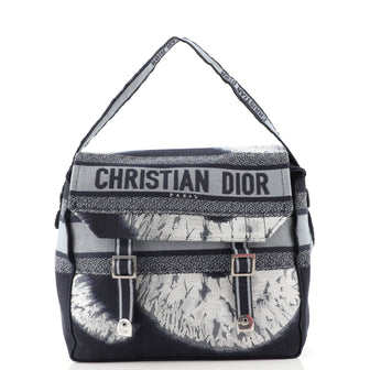 Christian Dior Tie Dye Dior Camp Messenger Bag Embroidered Canvas