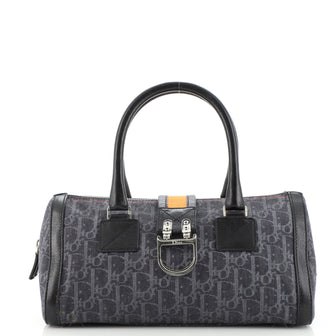 Christian Dior Flight Boston Bag Diorissimo Canvas