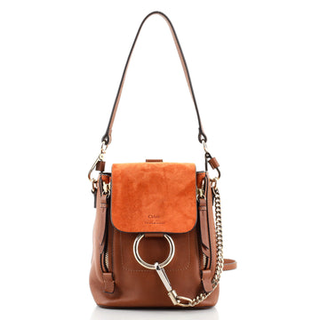 Chloe Faye Backpack Leather and Suede Mini