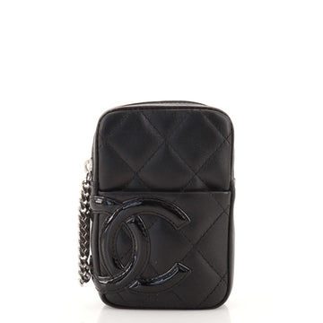 Chanel Cambon Zip Pouch Quilted Leather Small