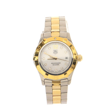 Tag Heuer Aquaracer 300M Quartz Watch Stainless Steel and Yellow Gold with Diamond Markers and Mother of Pearl 27