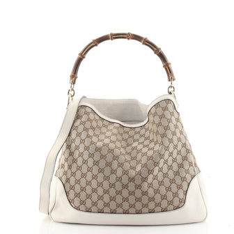 Gucci Diana Bamboo Shoulder Bag GG Canvas Medium
