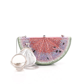 Judith Leiber Watermelon Wedge Minaudiere Crystal Small