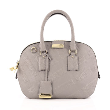 Burberry Orchard Bag Embossed Check Leather Small