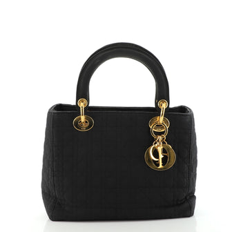 Christian Dior Vintage Lady Dior Bag Cannage Quilt Nylon Medium