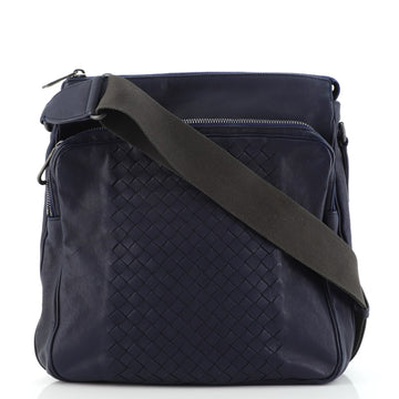 Bottega Veneta Front Pocket Messenger Leather with Intrecciato Detail Medium