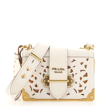 Prada Cahier Crossbody Bag Laser Cut Calfskin Small