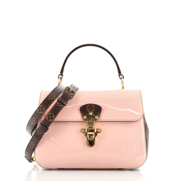 Louis Vuitton Cherrywood Handbag Vernis with Monogram Canvas PM