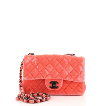 Chanel Classic Single Flap Bag Quilted Velvet Mini