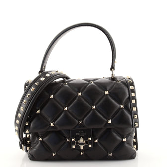 Valentino Candystud Top Handle Bag Leather Medium