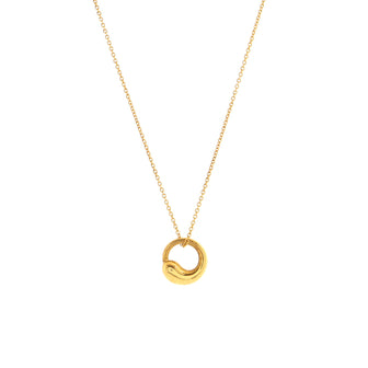 Tiffany & Co. Elsa Peretti Eternal Circle Pendant Necklace 18K Yellow Gold