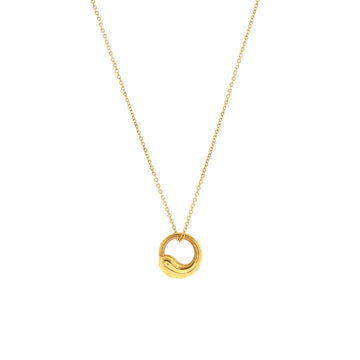 Tiffany & Co. Elsa Peretti Eternal Circle Pendant Necklace 18K Yellow Gold