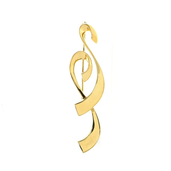 Tiffany & Co. Paloma Picasso Two Ribbon Swirl Brooch 18K Yellow Gold