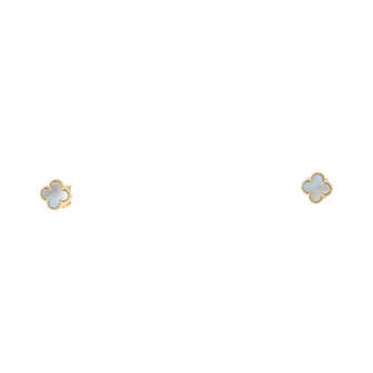 Van Cleef & Arpels Sweet Alhambra Stud Earrings 18K Yellow Gold and Mother of Pearl