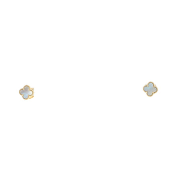 Van Cleef & Arpels Sweet Alhambra Stud Earrings 18K Yellow Gold and Mother of Pearl