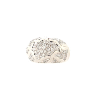 Chanel Camellia Dome Ring 18K White Gold and Diamonds