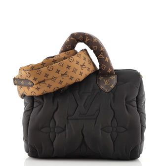 Louis Vuitton Pillow Speedy Bandouliere Bag Monogram Quilted Econyl Nylon  25 Black 1335532