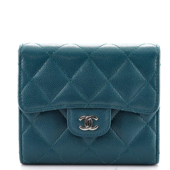 Chanel CC Compact Classic Flap Wallet Quilted Caviar