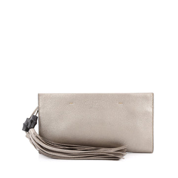 Gucci Nouveau Clutch with Tassels Leather Small Metallic