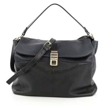 Lanvin For Me Double Carry Handbag Leather Large Black