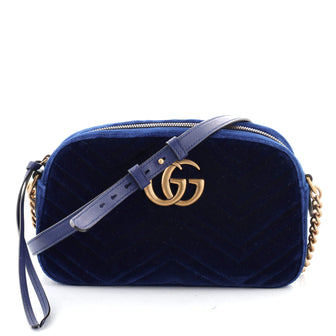 Gucci GG Marmont Shoulder Bag Matelasse Velvet Small