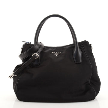 Prada Convertible Zip Satchel Tessuto Small