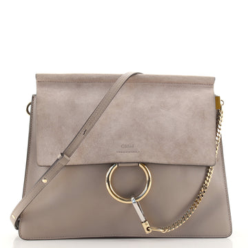 Chloe Faye Shoulder Bag Leather and Suede Medium