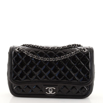 Chanel Classic Twist Flap Bag Quilted Patent with Lambskin Medium