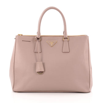 Authentic Prada Pink Saffiano Lux Leather Medium Double Zip Tote Bag –  Paris Station Shop
