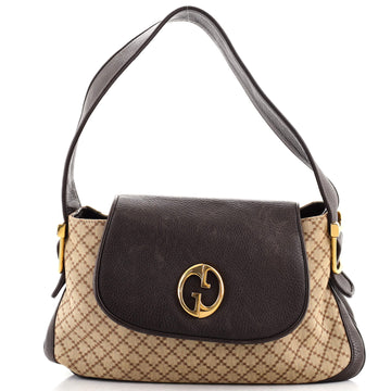 Gucci 1973 Satchel Diamante Canvas and Leather Medium