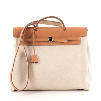 Hermes Herbag Toile and Leather MM