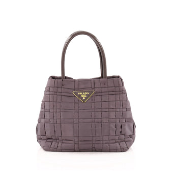 Prada Open Convertible Tote Woven Tessuto Small