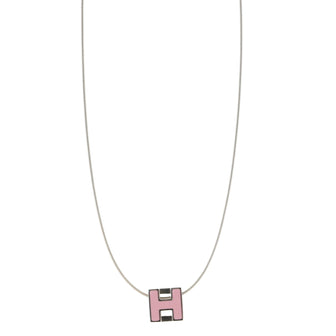 Hermes Cage d'H Pendant Necklace Metal with Enamel