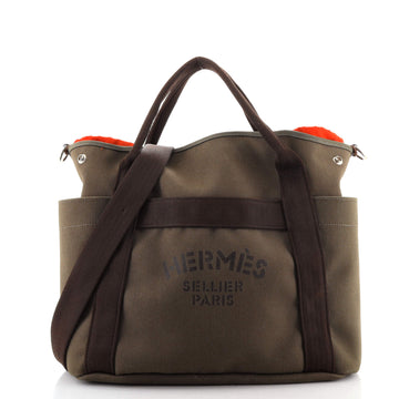 Hermes Sac De Pansage Groom Handbag Canvas